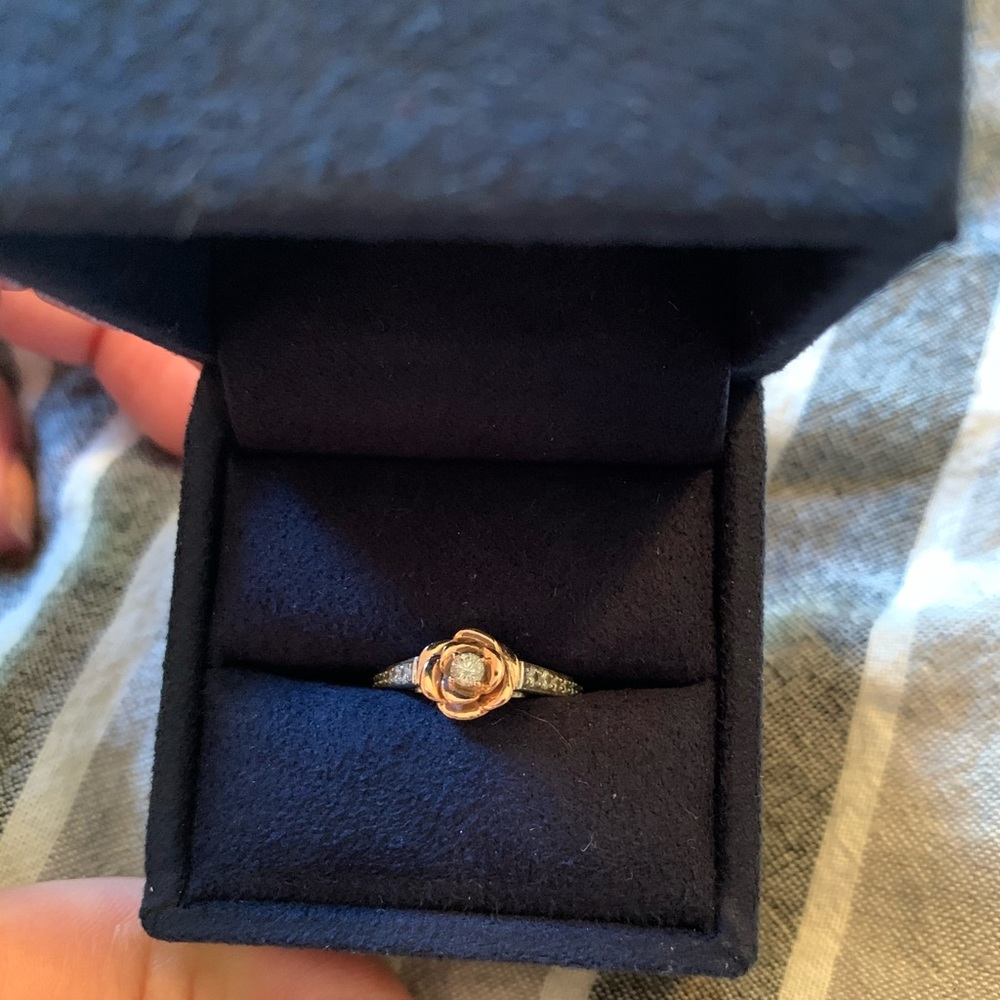 Enchanted Disney 1/5 CT Diamond Belle Rose Ring